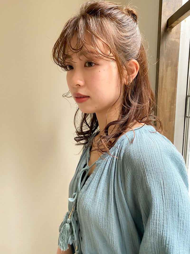お団子ハーフアップ