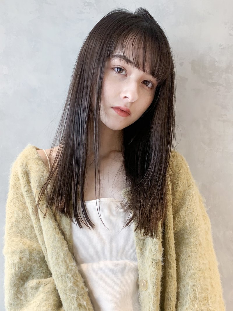 ナチュラルストレート_クールショートピンクベージュ_58079