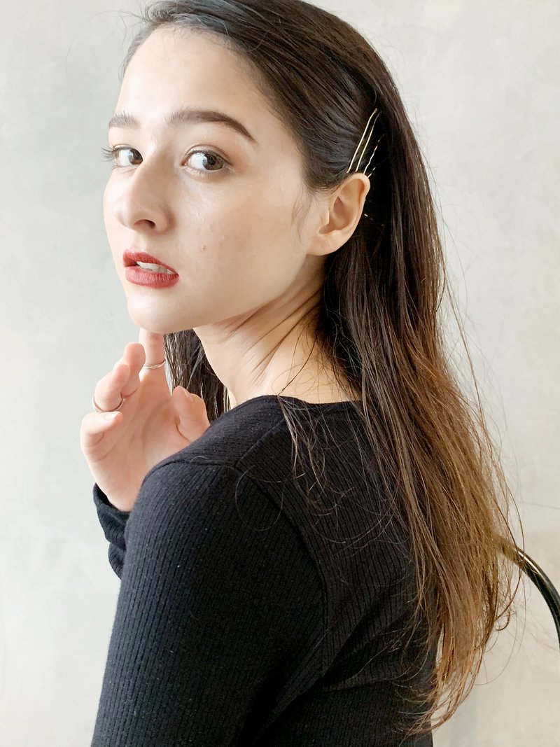 タイトストレート_ハイライトカラーセミウェットウェーブ_7819