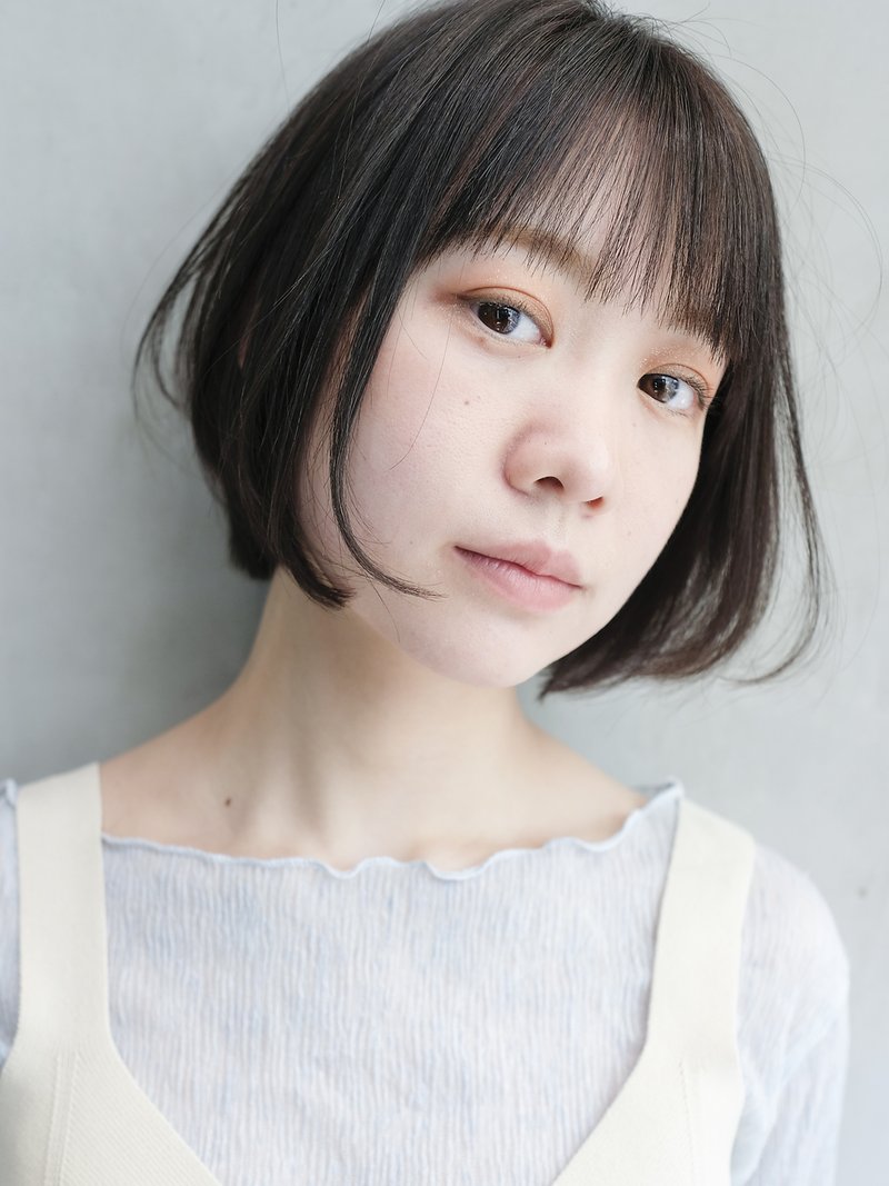ナチュラルショート_オリーブカラーハイライトカラー_47320