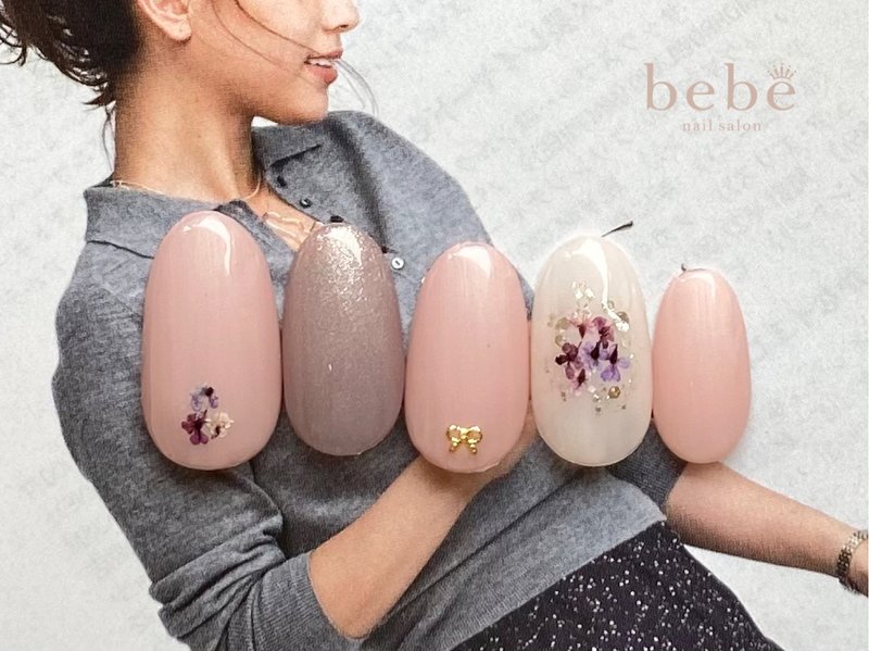デザインB 押し花リボンスタッズ