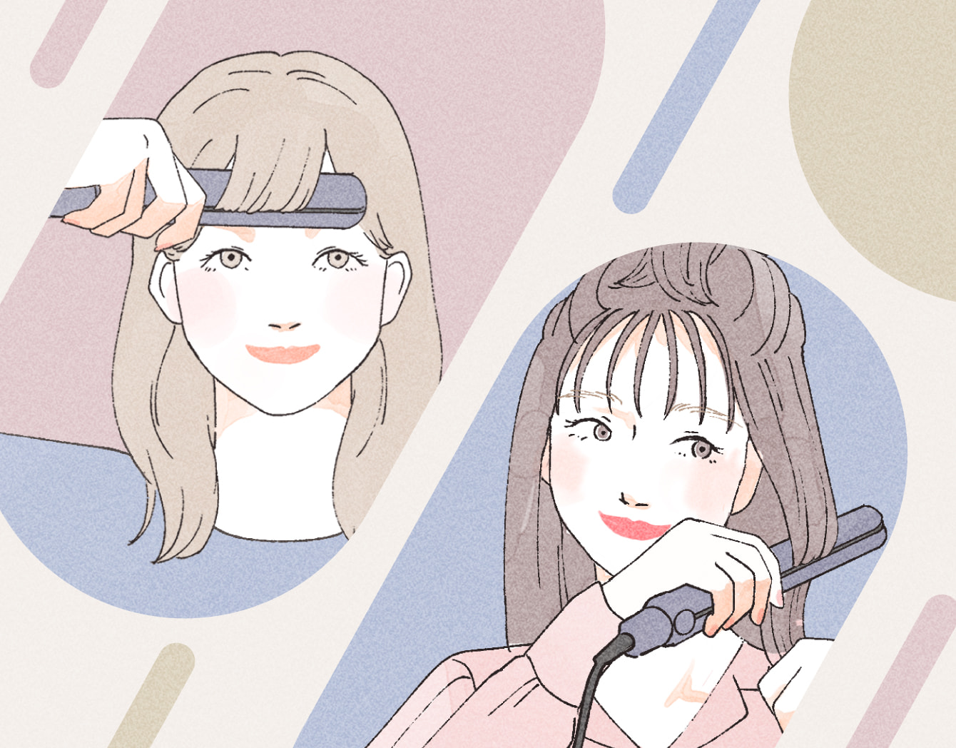ストレートアイロンでできる巻き方ガイド。イラストで解説＆レングス別お手本ヘア