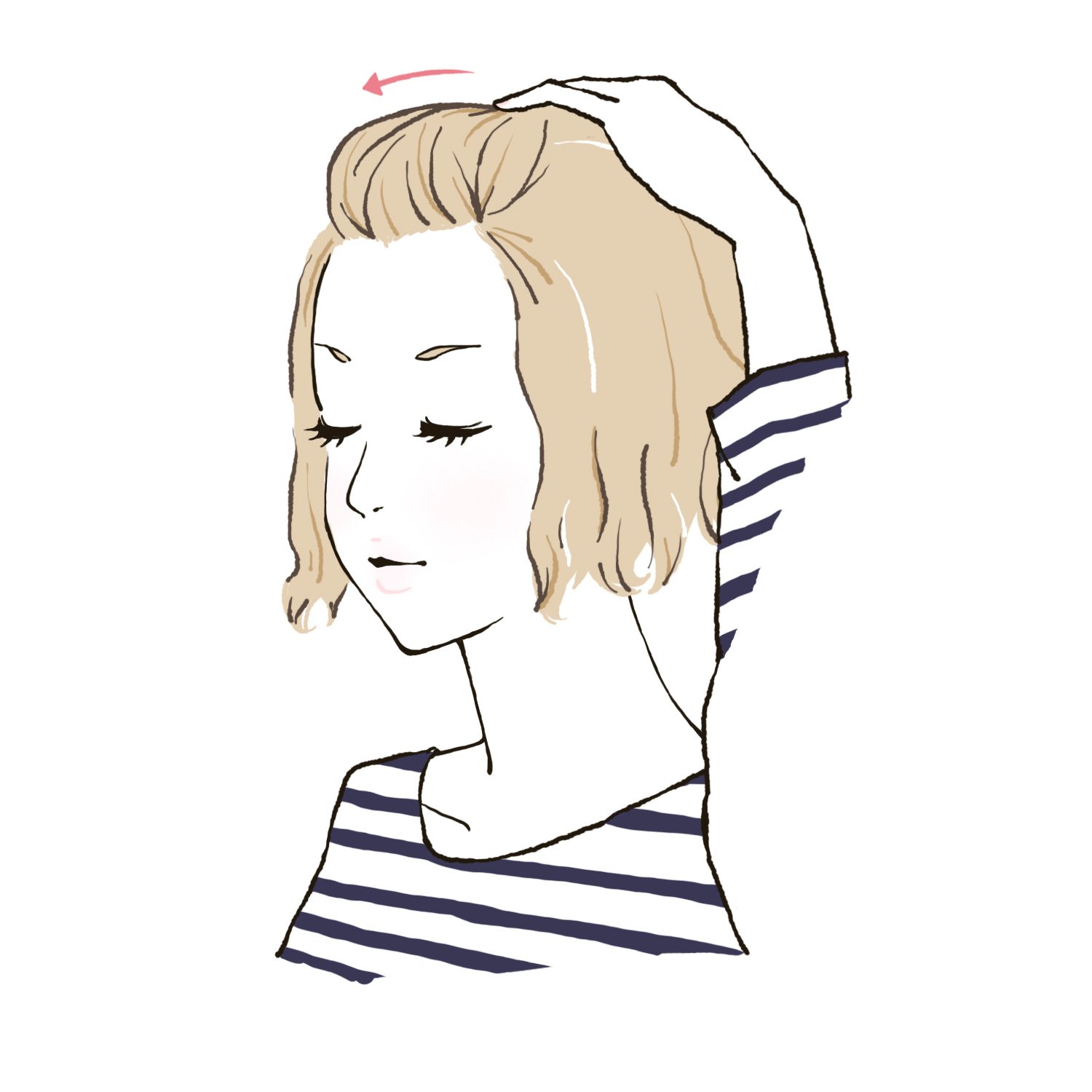 ポンパドールのやり方をイラストで解説 簡単アレンジで好感度upを狙おう ホットペッパービューティーマガジン