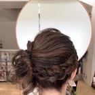 編み込みサイドアップ!