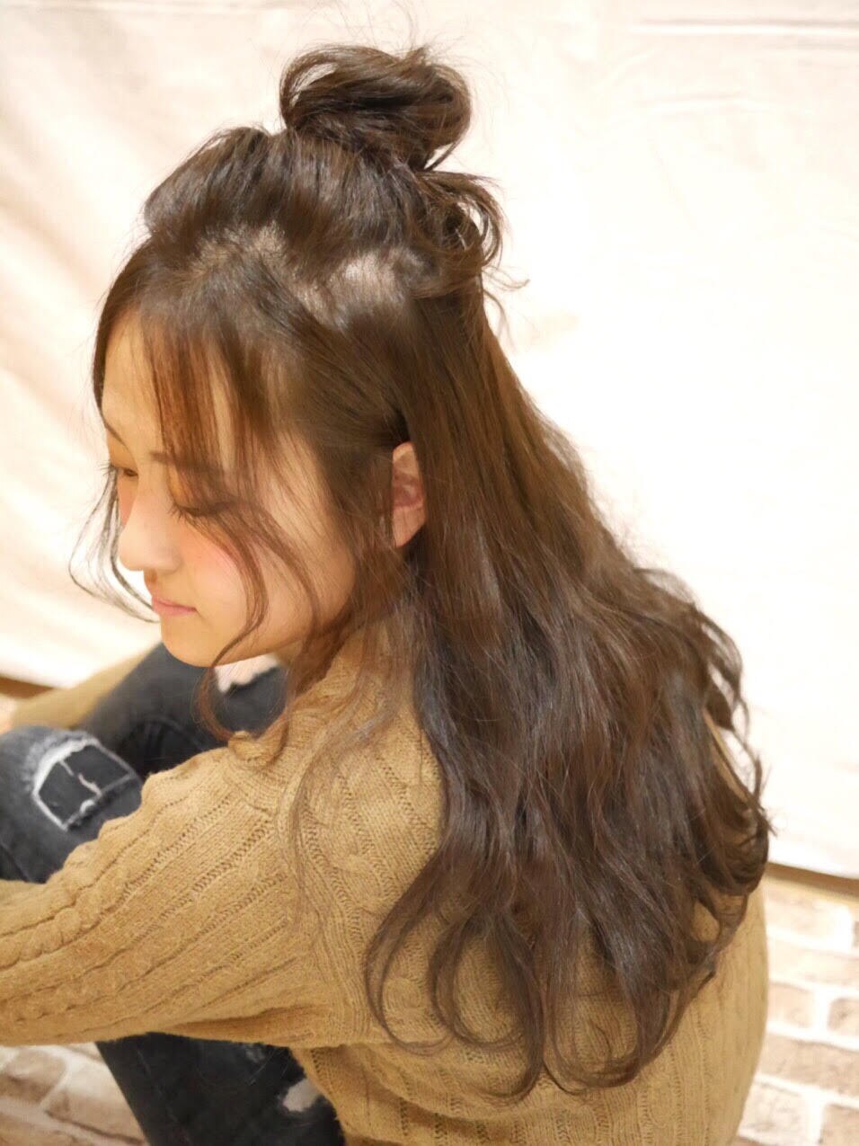 ハーフお団子ルーズアレンジ