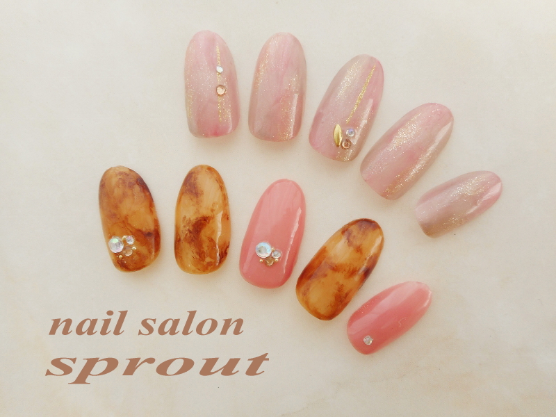 シンプルべっ甲＆ニュアンスnail