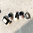 モノトーンミニマルアートネイル