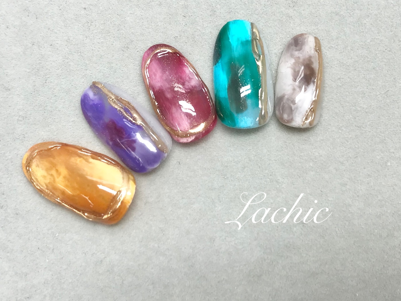 乗せ放題＊タイダイネイル