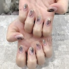 くすみカラー×水彩ネイル