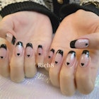 ラメベースハートフレンチネイル