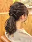 結婚式、二次会、お呼ばれに簡単ローポニーアレンジ