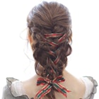 ☆クリスマスヘアアレンジ☆編みおろしリボンヘアアレンジ♪