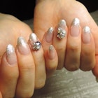 ラメグラデーション&ビジュー