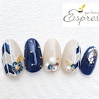 和柄ネイル 和風ネイル ネイビー