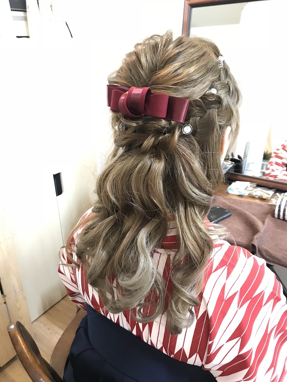 袴着物ヘアハーフアップアレンジ【ヘアアレンジ　立川南/立川】