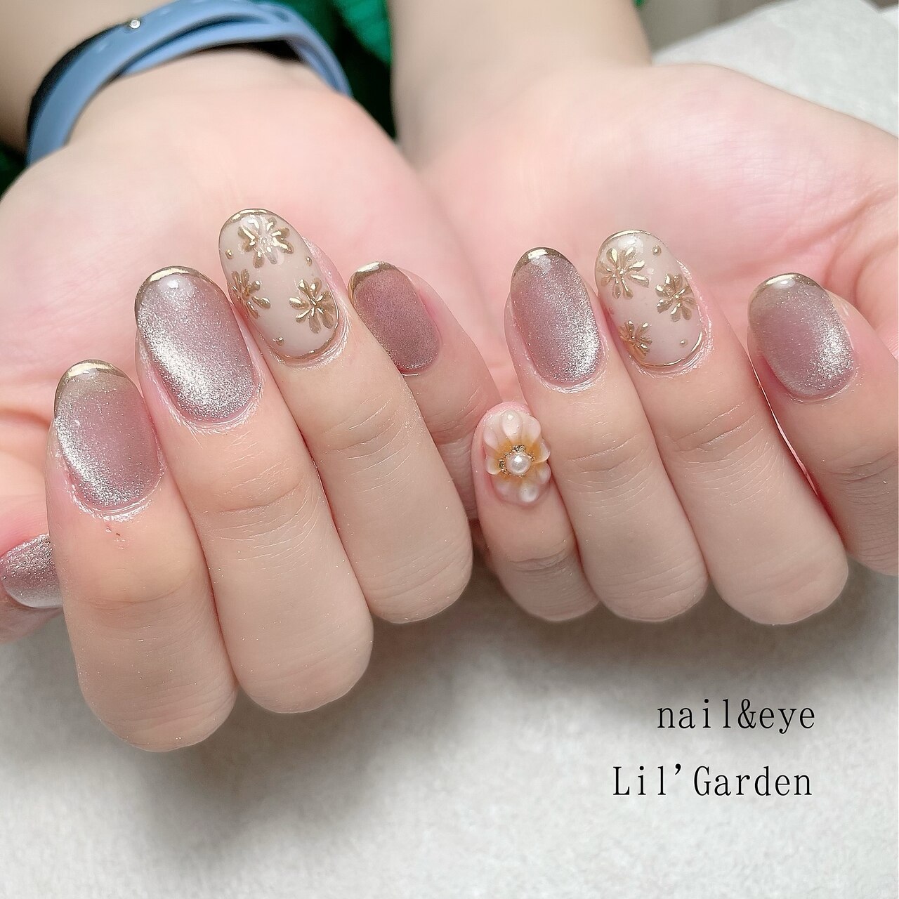 ちゅるんネイル★ミラーフラワー