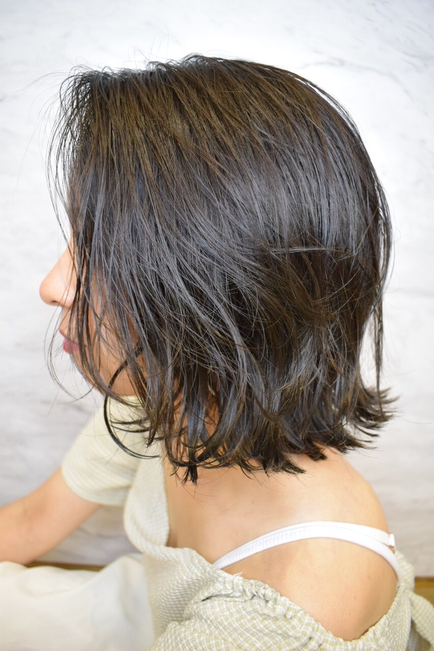 【HaiｒSaloｎTAKAHIRO】暗髪ネイビーカラーフレンチボブ