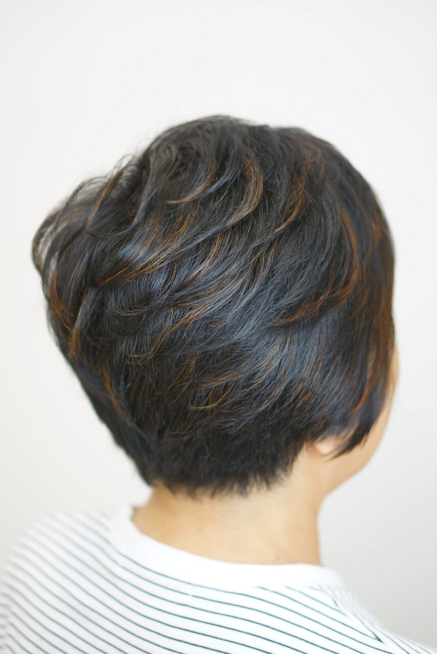 [西八王子/full bloom]ハイライトシニアショート 似合わせカット