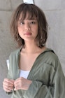 大人かわいい小顔ゆるふわミディ/斜めバング/ボブ
