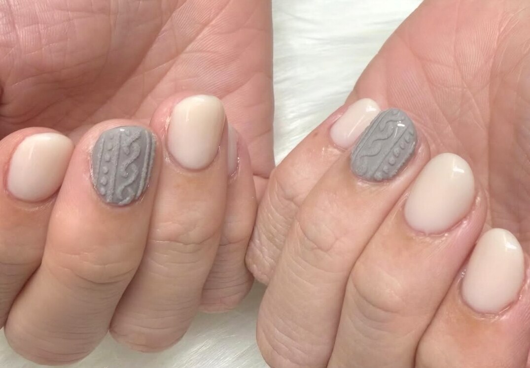 ニットネイル・もふもふショート