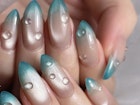 水色グラデションネイル