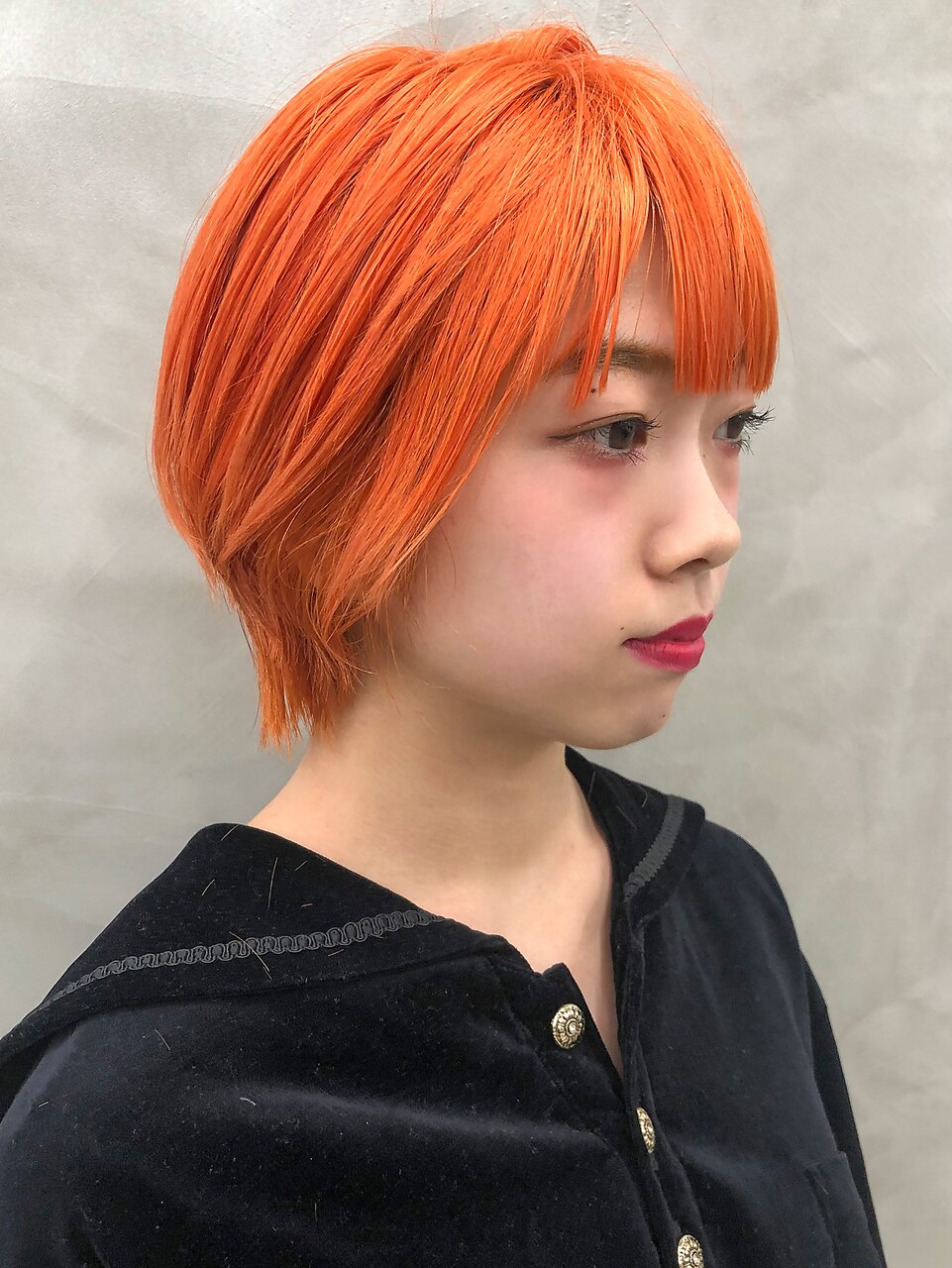 ※ SUN YORK　アプリコットオレンジのソフトショートウルフ