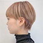 short(マッシュショート、刈り上げ、ツーブロック、ブロンド)