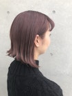 ピンクアッシュのボブスタイル