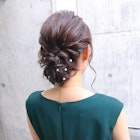 【FLAME 天文館】結婚式や二次会に☆編み込みパールアレンジ