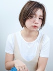 透明感大人可愛いセンターパートボブ