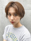 【mee.】 センターパート オレンジベージュ