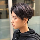 ダークパープル×刈り上げショート