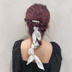 ヘアアレンジ 二次会 スカーフヘアアレンジ