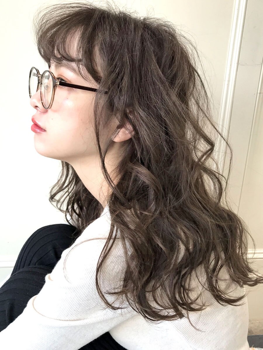 ★ パールベージュ×くせ毛風パーマ リラックス semilong ★