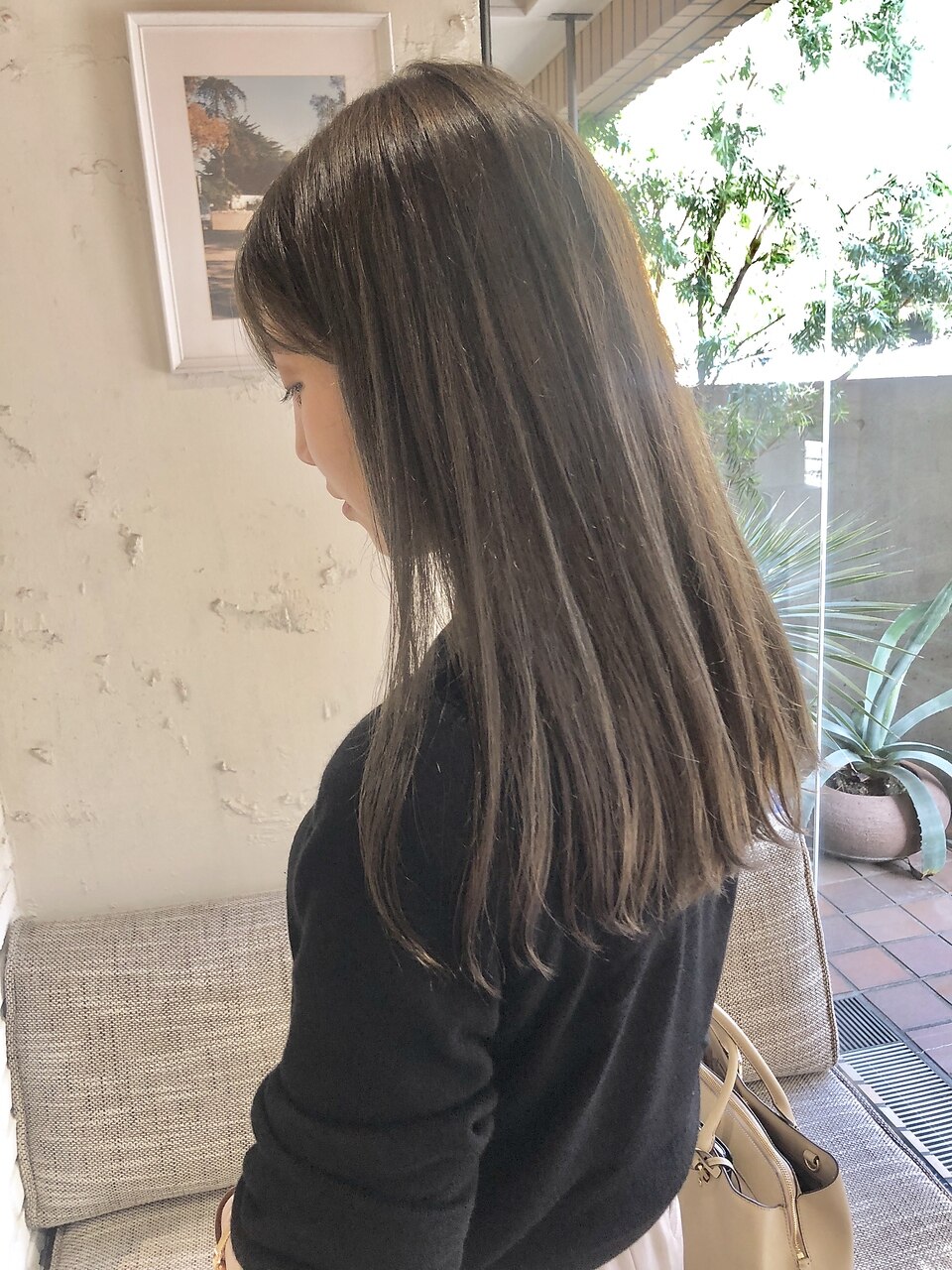 パールベージュ×切りっぱなしロング☆