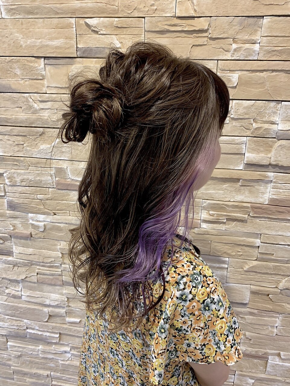 ○RanaCien○イケダ 3Dカラーinner violet ルーズハーフアップ