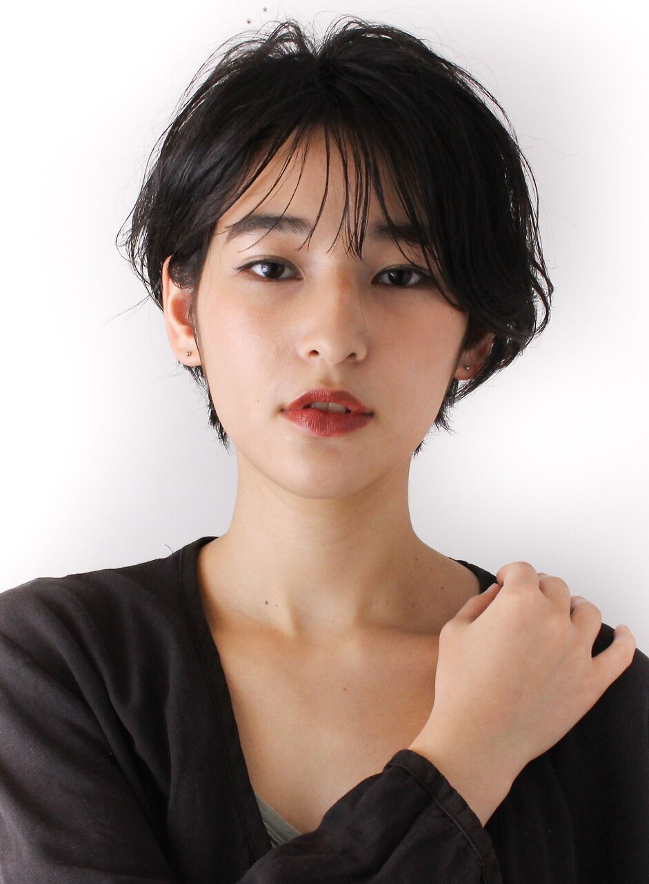 ネイビーカラー/ショート/大人モード/ダブルバング