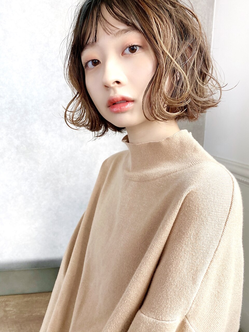 【December】大人かわいい 外ハネボブ アッシュブラウン♪