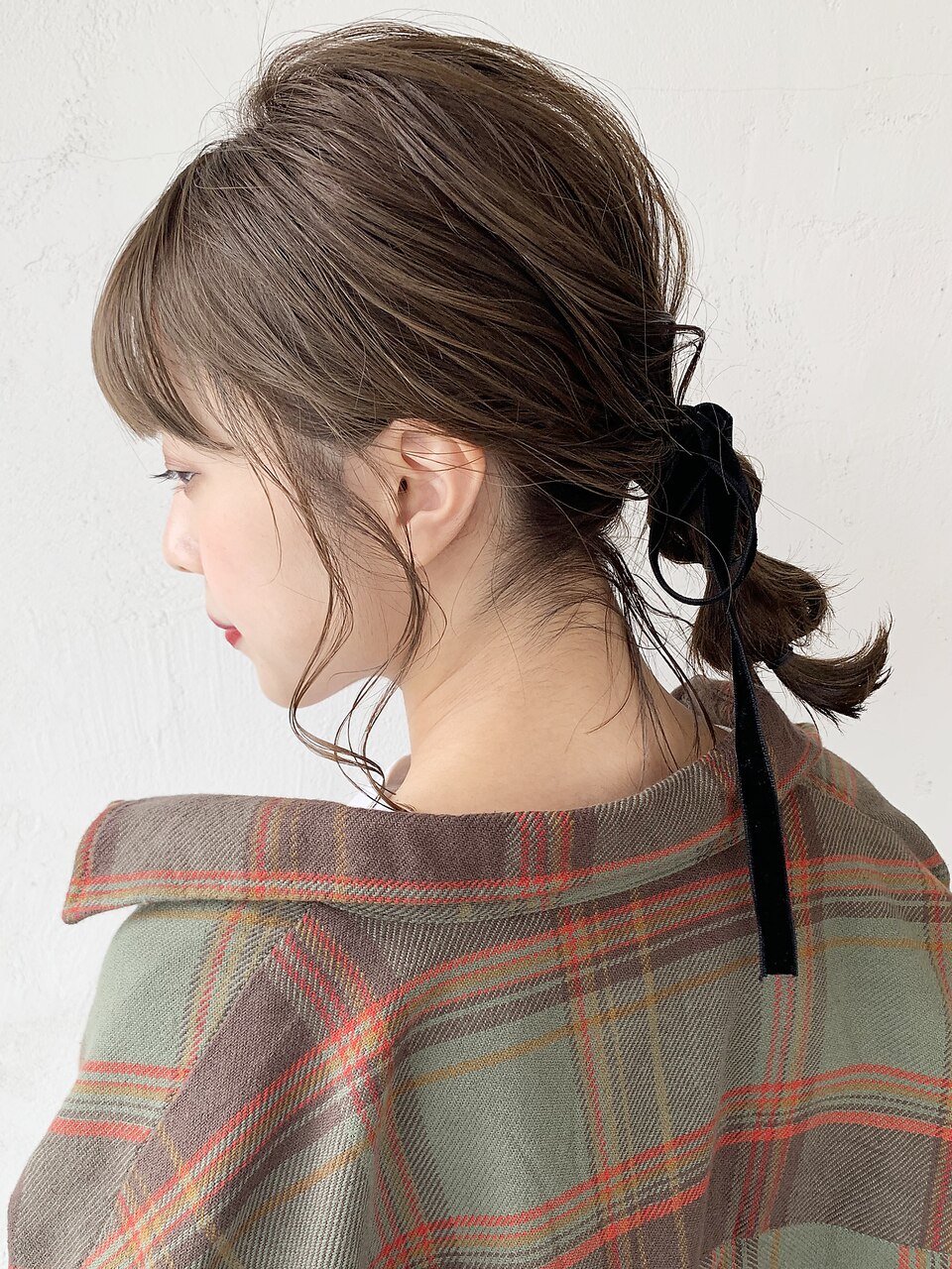 おくれ毛美髪ミディアム韓国ヘア顔周りレイヤー_46572