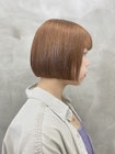【ACA】 ツヤツヤオレンジブラウンの王道切りっぱなしボブ