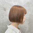 【ACA】 ツヤツヤオレンジブラウンの王道切りっぱなしボブ