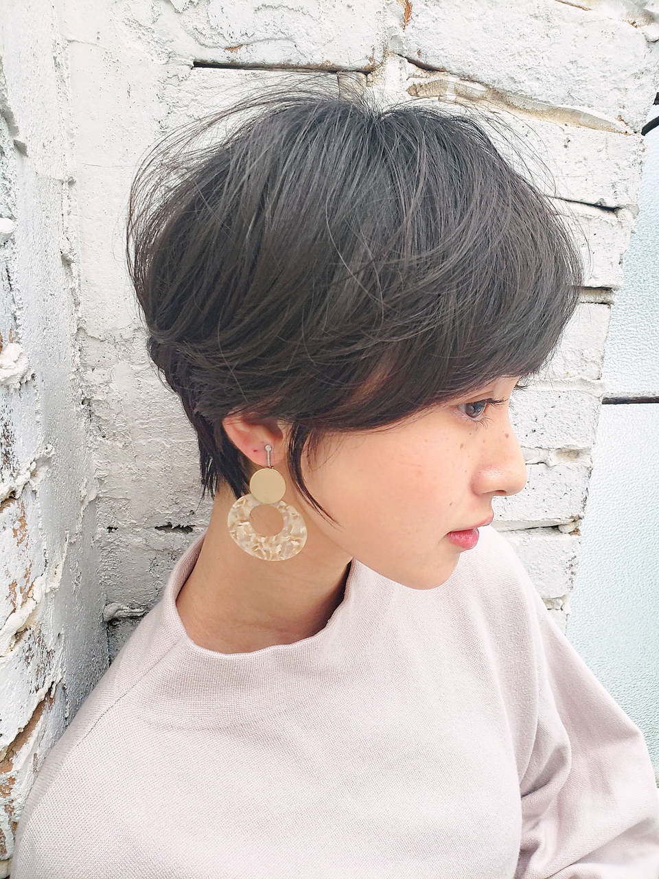【大伴】アッシュブラウンオフィスヘアネオウルフ外ハネボブ