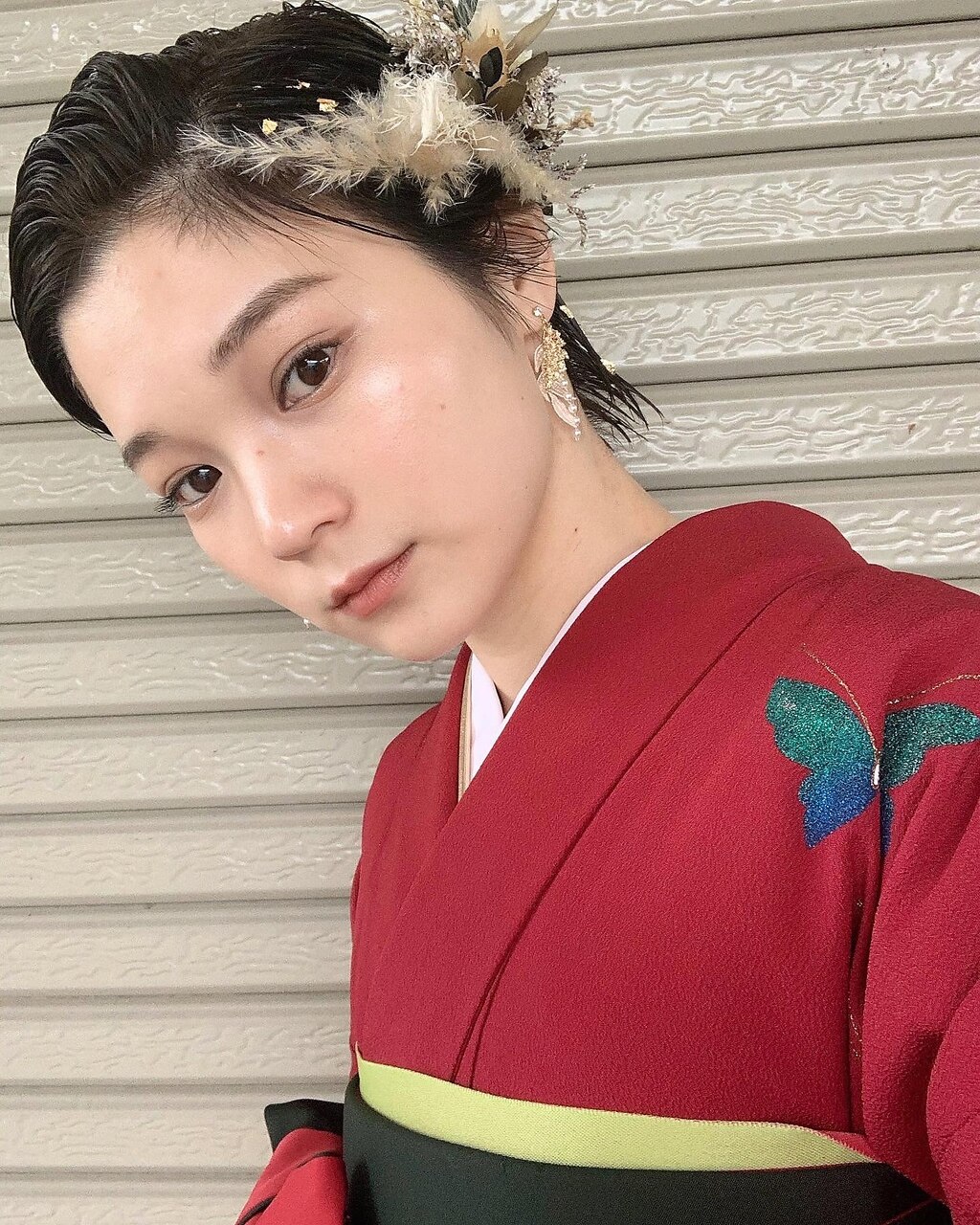 卒業式袴ショートリーゼント