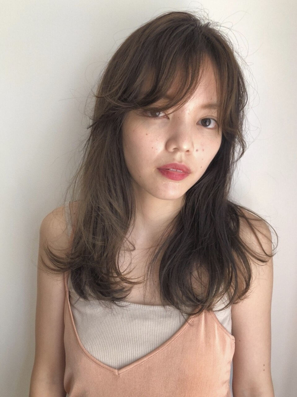 《PearL》ルーズロング×ラベンダーベージュカラー