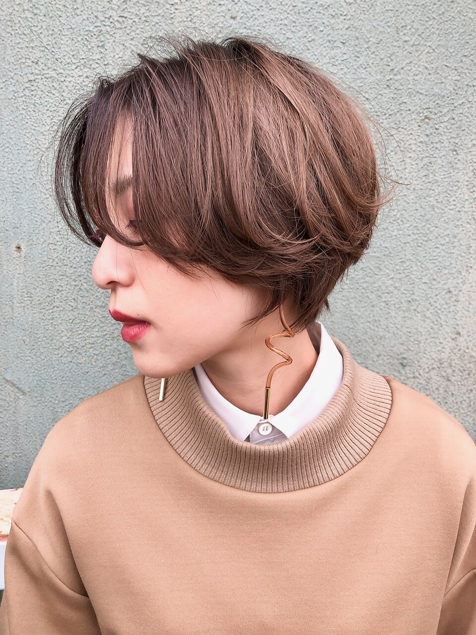 大人かわいい耳掛けハンサムショート20代30代40代 恵比寿 須賀