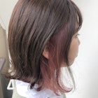 ケアブリーチで染めるインナーピンクカラー