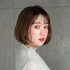 シンプルニュアンスボブ#大人かわいい#前髪#ココアブラウン