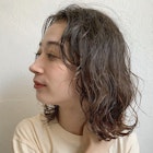 オリーブブラウン×ミディアムカール