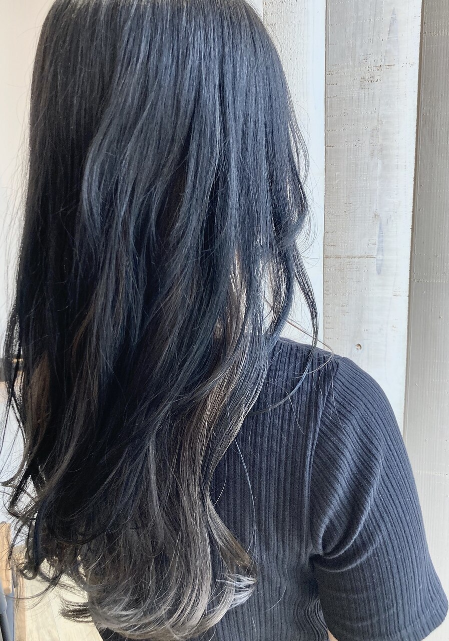 ＃ブルーブラック＃ミルクティーグレージュ＃インナーカラー