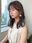 大人可愛い/シースルー/前髪/小顔/くびれミディ/マロンベージュ
